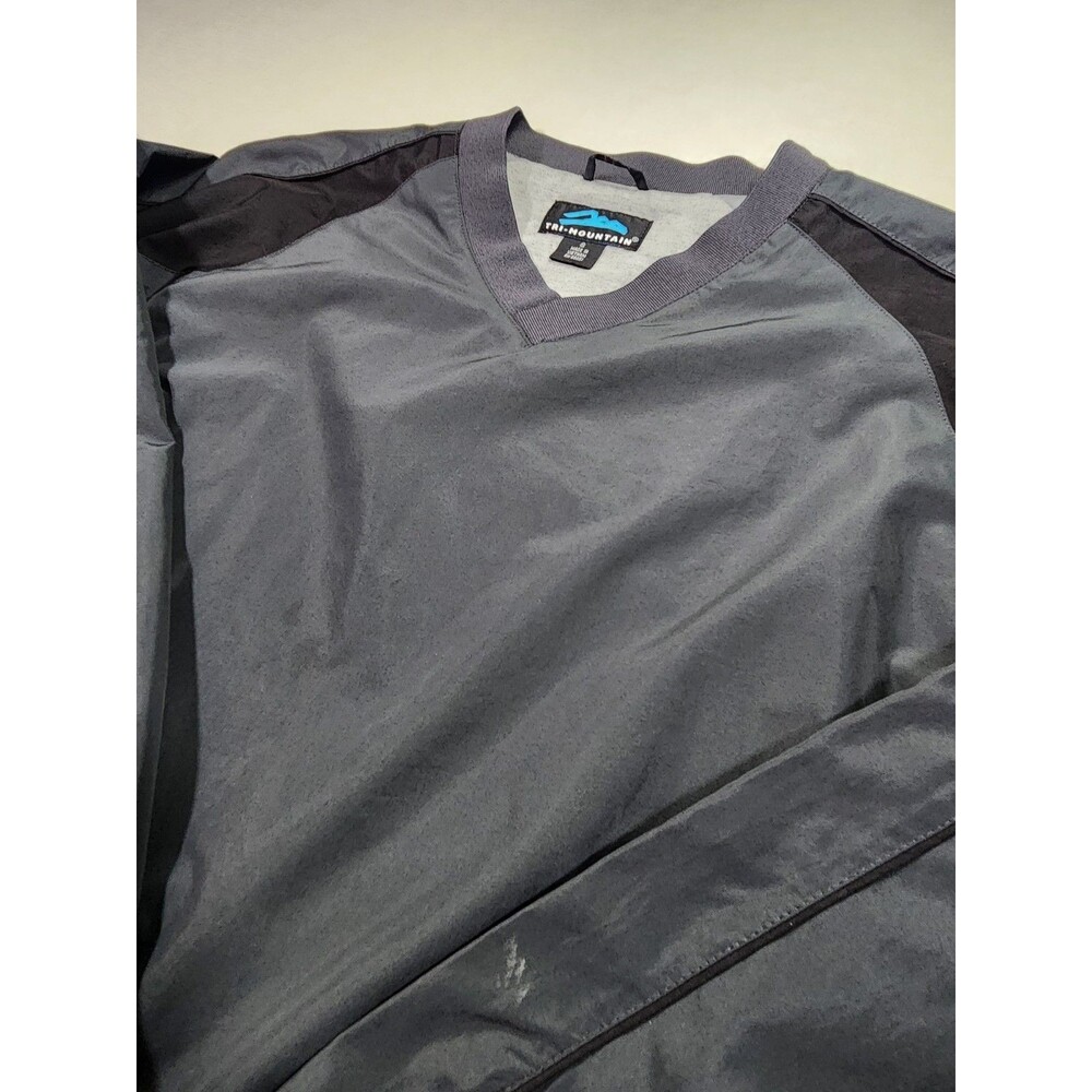 Tri-Mountain Men's 1/4 Zip Pullover Jacket Grey Sz Small  #060